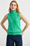 Full Fisherman Sleeveless Knit Sweater - Green - 2