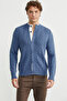 Buttoned Hair Knitwear Cardigan - Indigo