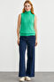 Full Fisherman Sleeveless Knit Sweater - Green