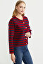 Colorful Striped Knitwear Short Cardigan - Red - 4