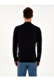 Navy Blue Slim Fit Cotton Blend Quarter Turtleneck Basic Knitwear Sweater 50318704-Vr033 - 5
