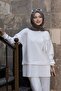 طقم Damla من قماش المودال بكسرات، باللون الأبيض - 3