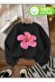 Pink Floral Pattern Detailed Crew Neck Fleece Sweatshirt