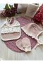 Floral Embroidered Waffle Textured 0-3 Months Set of 10 Baby Girl Hospital Release Powder Color - 4