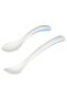 BÖRJA Feeding spoon and baby spoon, white/blue