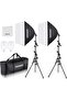 2 Pack 700W Equivalent Softbox Lighting Kit, 5700K LED Bulbs, 24x24" Softbox with E26 Socket,