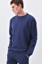 Men's Premium Crew Neck Tracksuit Set Indigo 2031 - 4
