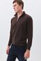Men's Standard Fit Cotton Thessaloniki Fabric Half Zipper Stand Collar Sweatshirt Brown - 4