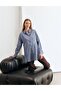 Stripe Pattern Viscose Tunic Indigo