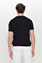 Men's Black Cotton Standard Fit Regular Cut Crew Neck Knitwear T-Shirt - 5