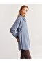 Stripe Pattern Viscose Tunic Indigo - 4