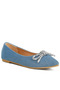 Women Embellished Bow Detail Ballet Flats in Light Blue - 3
