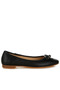 Women Faux Leather Casual Ballerinas in Black