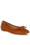 Women Faux Leather Casual Ballerinas in Tan - 2