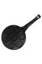 7-Cavity Mini Pancake Pan, Non-Stick Surface, Long Handle, Black
