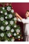 12Pcs White Snowflake Ornament – Hanging Ornament for Christmas Table Decoration Winter Party and Home Decor - 4