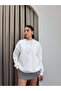 White Oversize Raised Sweatshirt