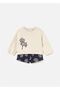 Baby Girl 2-Piece Bermuda Blouse Set Navy Blue 2262