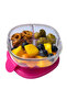 Leakproof Snack Bowl – 3-Compartment Bento Bowl in Raspberry Pink
