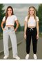 2-Piece Girls' Sports Casual Sweatpants with Elasticated Cuffs and Interlining - Cropped Length Not Included