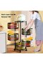 Rolling Storage Cart, Mobile Mesh Organiser with Wheels, White Metal Basket Tower for Kitchen - 4