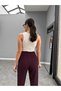Women's High Waist Pencil Ankle-Length Premium Quality Woven Carrot Pants Kr1000 - 2