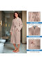 Hotel-Quality Unisex Cotton Waffle Bathrobe – Quick-Dry Robe with Belt & Pockets, Free Size – Beige - 8