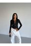 A Quality Zippered Basic Diver Fabric Seasonal Women's Sweatshirt with Finger-Through Detail - 5
