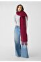 Set of 3 Soft Imported Soft Textured Women's Burgundy-White-Red Scarves, Shawls, Shoulder Wraps - 2
