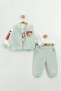 Baby Girl Printed 3-Piece Tracksuit Set (Sweatshirt, Pants, Jacket) (9-12-18 Months) - 2