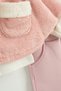 Baby Girl Ribbon Pocket Detailed Hooded Plush 3-Piece Tracksuit Set (9-12-18 Months) - 3