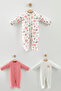 Newborn and Baby 3-Piece 100% Cotton Romper Set
