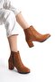 Women's Lesmi̇ra Taba Suede Flat Heeled Short Boots - 3