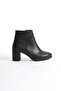 Women's Lesmi̇ra Black Leather Flat Heeled Short Boots - 3