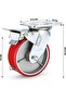Polyurethane (PU) Silent Castor- Set of 4 Heavy Duty 2 Swivel + 2 Rigid Fixed Castor Wheels, - 7