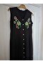 Embroidered, 95% Viscose, Buttoned All Over, V-Neck, Can Be Worn under a Jacket, Stylish Sleeveless Dress - 5