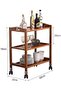 FFD Premium Bamboo Kitchen Trolley – 3 & 4 Tier Rolling Utility Cart | Multipurpose Storage & - 2