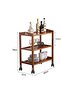 FFD 3-Tier Bamboo Kitchen Trolley with Wheels, Multi-Purpose Rolling Cart Storage Shelf - 2