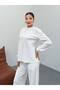 Women's Knee-Length Stone Detail Design Top and Bottom Comfortable Set - 4