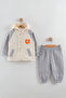 Baby Boy Lion Embroidery Jacket 3-Piece Tracksuit Set (9-12-18-24 Months) - 2