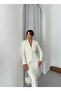 Women's Imported Tweed Fabric Pearl Embroidered Lined Jacket Skirt Top and Bottom Set