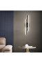 Black LED Bedroom Wall Lamp Sconce, Acrylic Lampshade Indoor Light for Living Room Corridor - 2