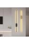 Gold Modern LED Wall Sconce, Minimalist Linear Strip Lamp with 3 Color Modes for Bedroom, Hallway - 3