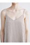 Brown V-Neck Striped Rope Strap Dress - 3