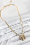 Italian Style Chain Necklace with Golden Steel Rose Figure for Elegant Woman