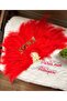 Red Bridal Fan with Name Can Be Written in Gold Color