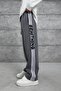 Men's Sweatpants Bewithing Written on the Bottom Smoked Oversize Baggy Loose Fit 3 Yarns Without Ruffles