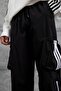 Men's Sweatpants Black Oversize Pocket Detail Loose Fit - 6