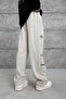 Men's Sweatpants Unstoppable Written on the Bottom Cream Oversize Baggy Loose Fit 3 Yarns Without Ruffles - 5