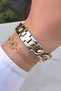 Original Guaranteed Steel Chain Cord Waterproof Gold Silver Color Women Wristwatch Gift Bracelet - 5